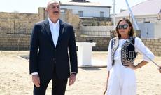 Prezident və xanımı Pirşağıda təməlqoyma mərasimində iştirak edib