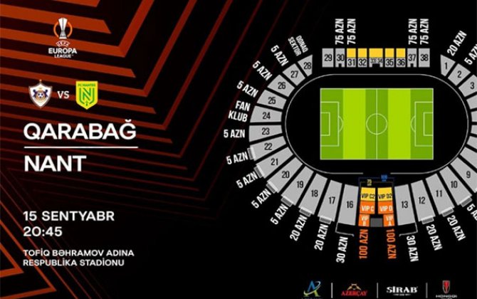 “Qarabağ” - “Nant” matçının biletləri satışa çıxarılır