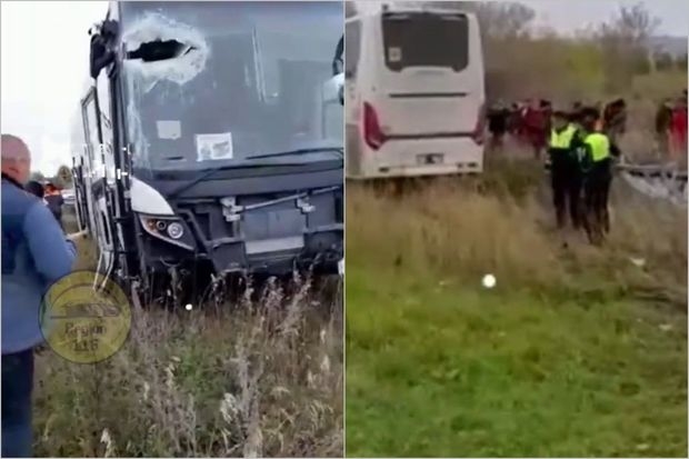 Rusiyada Ukraynadakı müharibəyə yollanan çağırışçıların avtobusu qəzaya düşdü - VİDEO